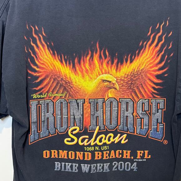 Vintage 2004 Iron Horse Saloon Size Large Pocket T-Shirt Daytona Bike Week - Picture 7 of 8